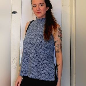 ~last chance~ Michael Kors Textured Floral High Low Shell Top